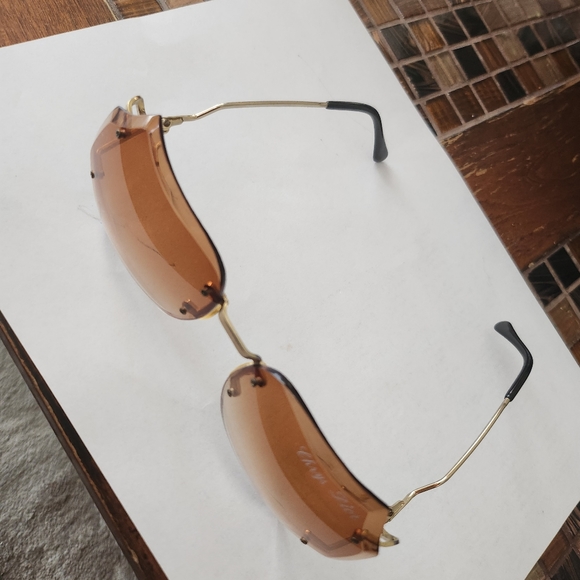 Vintage 70's CHRISTIAN DIOR Paris Ombre Gradient Lens Sunglasses Rimless - Picture 4 of 6